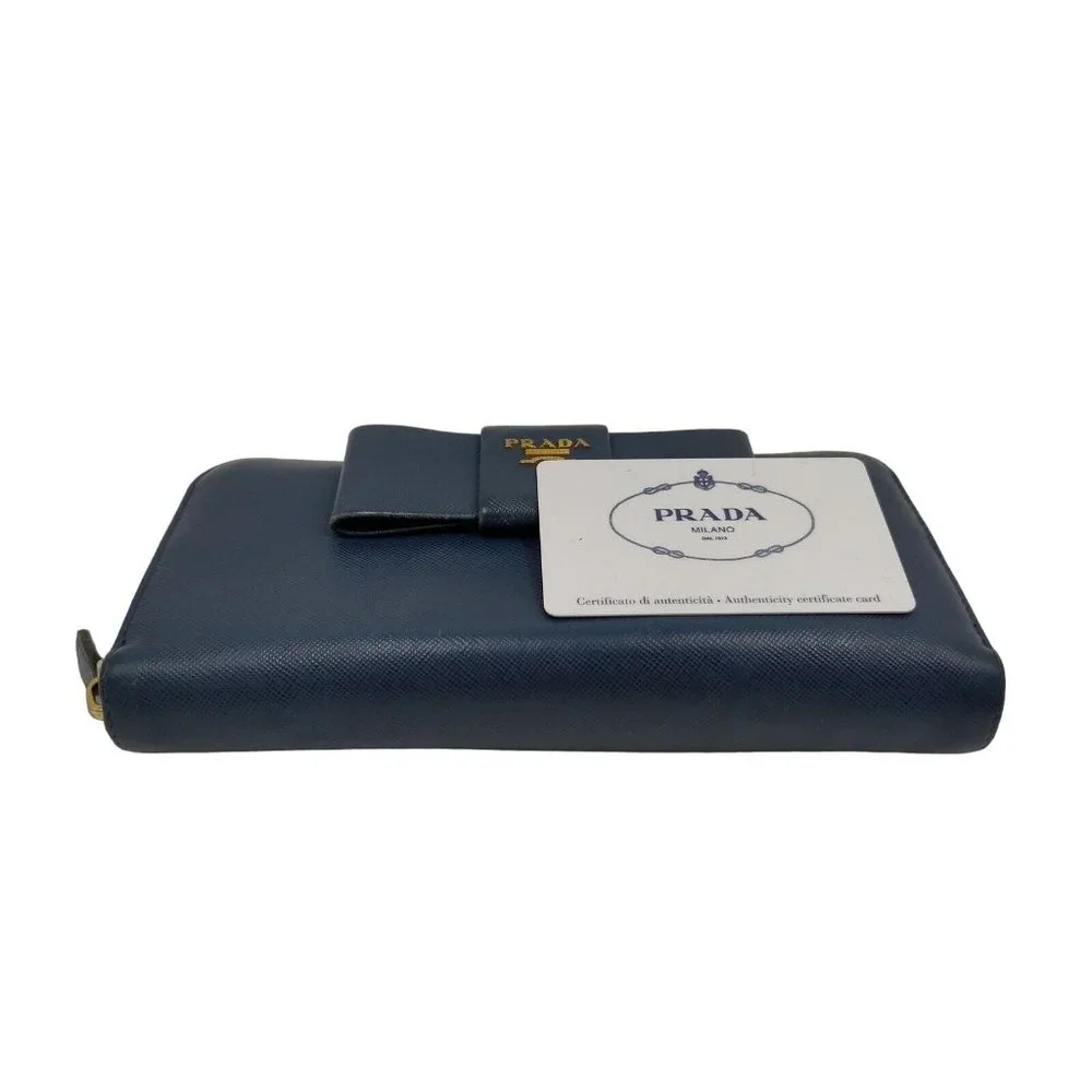 Prada Wallet Long Navy Blue Leather in Great Condition - Picture 3 of 9